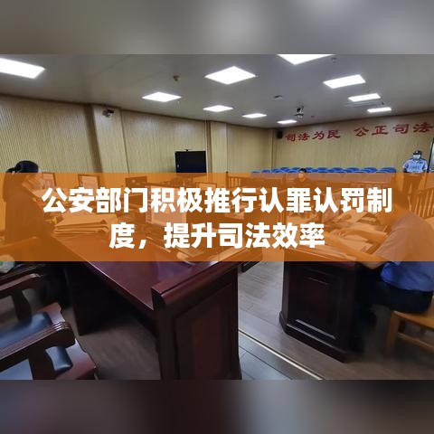公安部門積極推行認(rèn)罪認(rèn)罰制度，提升司法效率
