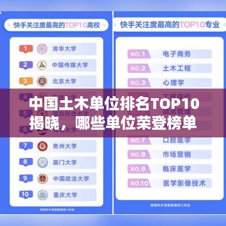 中國(guó)土木單位排名TOP10揭曉，哪些單位榮登榜單？