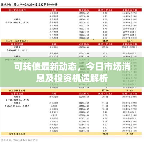 可轉(zhuǎn)債最新動(dòng)態(tài)，今日市場消息及投資機(jī)遇解析