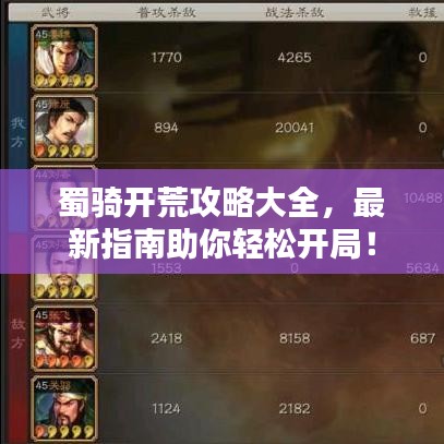 蜀騎開荒攻略大全，最新指南助你輕松開局！