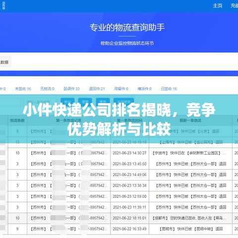 小件快遞公司排名揭曉，競(jìng)爭(zhēng)優(yōu)勢(shì)解析與比較