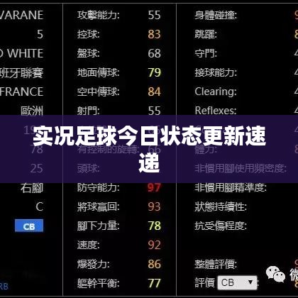實(shí)況足球今日狀態(tài)更新速遞