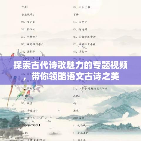 探索古代詩歌魅力的專題視頻，帶你領(lǐng)略語文古詩之美