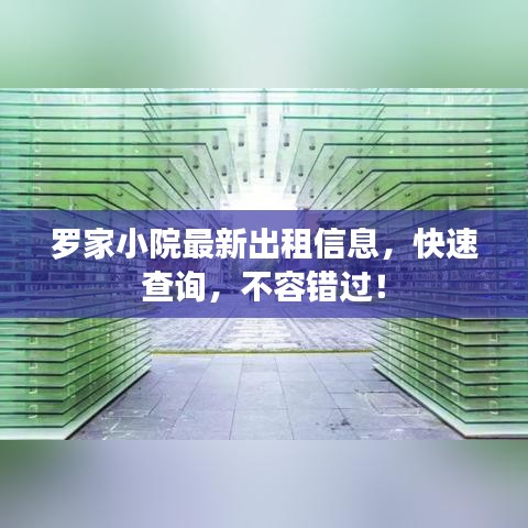 羅家小院最新出租信息，快速查詢，不容錯(cuò)過！